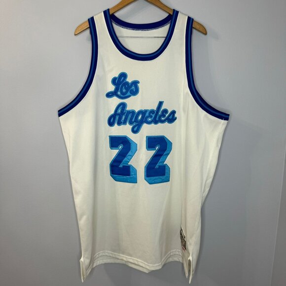 Elgin Baylor Los Angeles Lakers 1961-62  Mitchell & Ness Jersey White Blue Rare - Picture 2 of 7